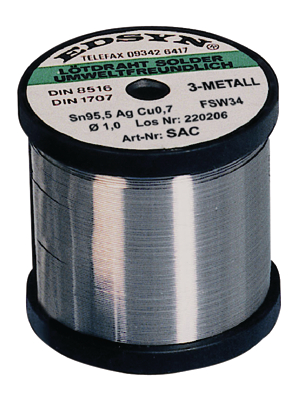 Edsyn - SACR 5250 - Solder wire Sn96.5/Ag3/Cu0.5 250 g 0.5 mm, SACR 5250, Edsyn