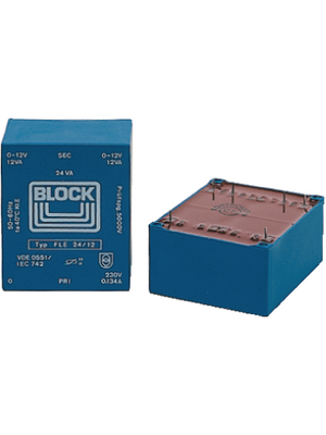 Block - FLE 6/12 - PCB transformer 6 VA 12 VAC  (2x), FLE 6/12, Block