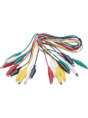 K & H - SF-101A-15 - Test Leads with Clips, Miniature multicoloured 38 cm 0.25 mm2, SF-101A-15, K & H