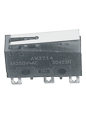 Panasonic - AV32143AT - Micro switch 3 AAC Flat lever N/A 1 change-over (CO), AV32143AT, Panasonic
