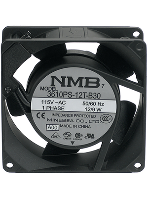 NMB - 3610PS-12T-B30-A00 - Axial fan AC 92 x 92 x 25 mm 48 m3/h 115 VAC 12 W, 3610PS-12T-B30-A00, NMB
