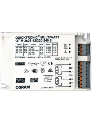 Osram - QT-M 2X26-42/220-240 S - Electronic control gear 54...92 W, QT-M 2X26-42/220-240 S, Osram
