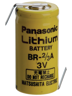 Panasonic Automotive & Industrial Systems - BR 2/3A 1Z - Lithium battery 3 V 1200 mAh, 2/3A, BR 2/3A 1Z, Panasonic Automotive & Industrial Systems