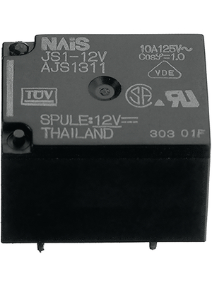 Panasonic - JS1-5V-F - PCB power relay 5 VDC 360 mW, JS1-5V-F, Panasonic