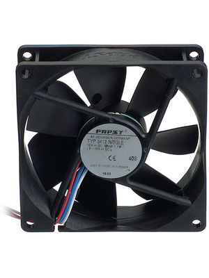 EBM-Papst - 3412N/2G - Axial fan DC 92 x 92 x 25 mm 84 m3/h 12 VDC 2.2 W, 3412N/2G, EBM-Papst