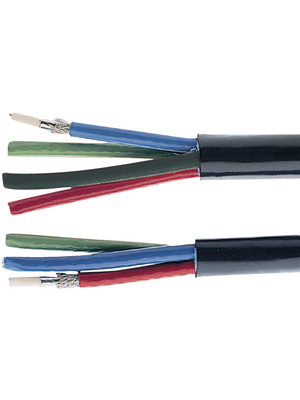 Ceam - RGB 3X0,35/1,6 - Coaxial cable   3  Copper wire blank black, RGB 3X0,35/1,6, Ceam