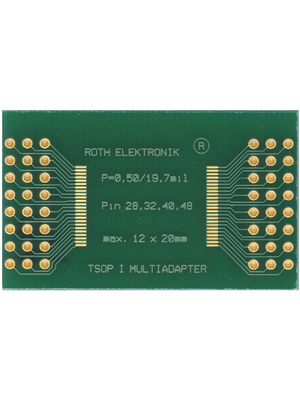 Roth Elektronik - RE900-02 - Laboratory card FR4 Epoxide + chem. Ni/Au TSOP I 48 Adapter, RE900-02, Roth Elektronik