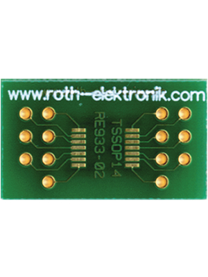 Roth Elektronik - RE933-02 - Laboratory card FR4 Epoxide + chem. Ni/Au TSSOP14 Adapter, RE933-02, Roth Elektronik