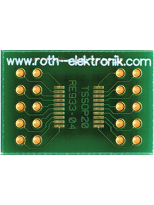 Roth Elektronik - RE933-04 - Laboratory card FR4 Epoxide + chem. Ni/Au TSSOP20 Adapter, RE933-04, Roth Elektronik