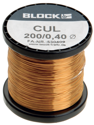 Block - CUL 200/0,10 - Enamelled Copper Wire PUR 0.008 mm2 0.1 mm, CUL 200/0,10, Block