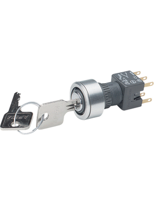 Apem - A018325+A0152B+A01FMM - Key-operated switch Poles2 on-on, A018325+A0152B+A01FMM, Apem