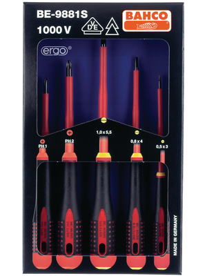 Bahco - BE-9881S - Screwdriver set VDE 5 p., BE-9881S, Bahco