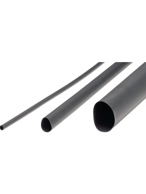 Woer - W-1-H-3.0MM-BLACK - Heat-shrink tubing black 3 mmx1.5 mmx1 m, W-1-H-3.0MM-BLACK, Woer