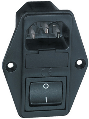 Schurter - 4304.6053 - Plug C14 Soldering Connection 10 A/250 VAC black Screw mounting L + N + PE, 4304.6053, Schurter