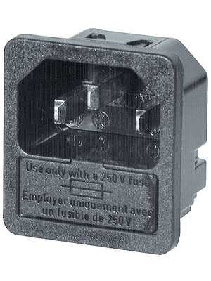 Schurter - 6200.4215 - Plug C14 Faston 4.8 x 0.8 mm 10 A/250 VAC black Snap-in L + N + PE, 6200.4215, Schurter