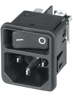 Schurter - DC11.0001.203 - Plug C14 Faston 4.8 x 0.8 mm 10 A/250 VAC black Snap-in L + N + PE, DC11.0001.203, Schurter