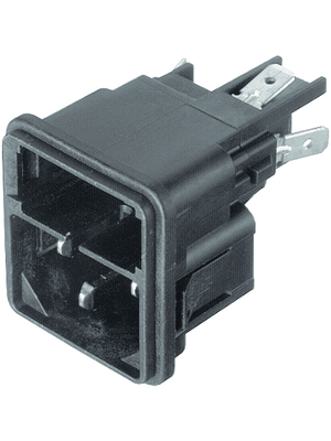 Schurter - 4301.0002 - Plug C14 Faston 4.8 x 0.8 mm 10 A/250 VAC black Snap-in L + N + PE, 4301.0002, Schurter