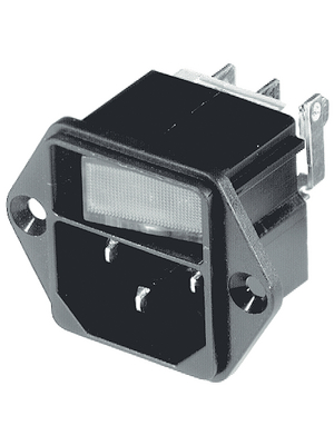 Schurter - 4302.0101 - Plug C14 Faston 4.8 x 0.8 mm 10 A/250 VAC black Screw mounting L + N + PE, 4302.0101, Schurter