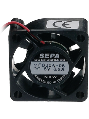 Sepa - MFB30G05 - Axial fan DC 30 x 30 x 10 mm 3.6 m3/h 5 VDC 0.65 W, MFB30G05, Sepa