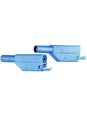 Staeubli Electrical Connectors - SLK425-E 100CM BLUE - Safety test lead ? 4 mm blue 100 cm 2.5 mm2 CAT II / CAT III, SLK425-E 100CM BLUE, St?ubli Electrical Connectors