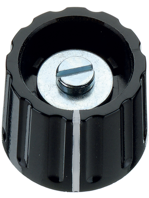 Elma - 021-4325 - Knob with line 21 mm black white indication line, 021-4325, Elma