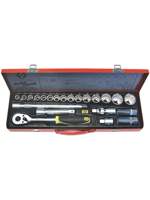 C.K Tools - T4657 - Socket set 1/2",  22-pcs, T4657, C.K Tools