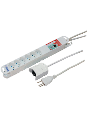 Steffen - 1993686 - Outlet strip, 1 Switch / USB Charging, 6xJ (T13), 3 m, Type 12, 1993686, Steffen