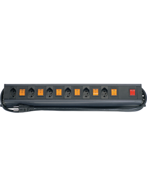 Steffen - 20 4121 6 SK3 - Outlet strip, 1 Switch, 6xJ (T13), 3 m, Type 12, 20 4121 6 SK3, Steffen