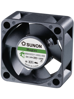 Sunon - MB40202V1-0000-A99 - Axial fan DC 40 x 40 x 20 mm 8.9 m3/h 24 VDC 1.2 W, MB40202V1-0000-A99, Sunon