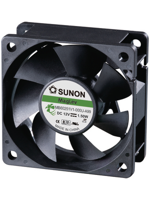 Sunon - MB60251V1-0000-A99 - Axial fan DC 60 x 60 x 25 mm 23.5 m3/h 12 VDC 1.7 W, MB60251V1-0000-A99, Sunon