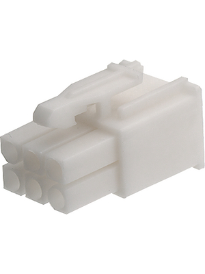 TE Connectivity - 172168-1 - Pin housing Pitch4.14 mm Poles 2 x 3 Double row / Free hanging/cable mount / straight / accepts male or female contacts MATE-N-LOK Mini Universal, 172168-1, TE Connectivity