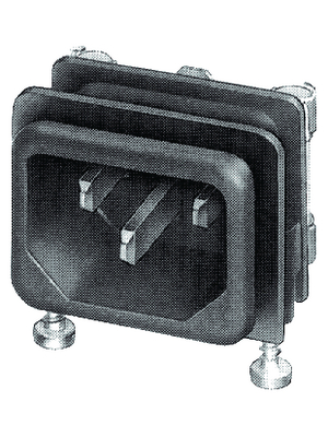Schurter - GSF1.2001.31 - Plug C14 Soldering Pins 10 A/250 VAC black Screwed fastening M3; A = 3.6 mm L + N + PE, GSF1.2001.31, Schurter