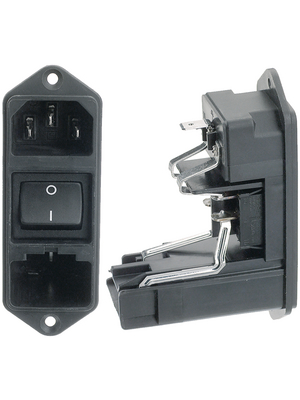 Schurter - KD14.1101.151 - Plug C14 Faston 4.8 x 0.8 mm 10 A/250 VAC black Screw mounting L + N + PE, KD14.1101.151, Schurter