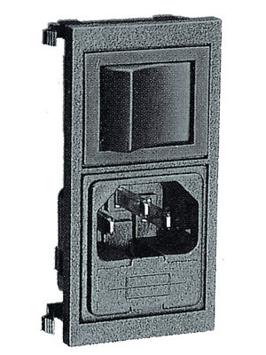 Bulgin - BZV01/Z0000/01 - Plug combi-module C14 Faston 6.3 x 0.8 mm 10 A/250 VAC black Snap-in L + N + PE, BZV01/Z0000/01, Bulgin