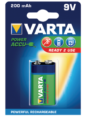 VARTA - 56722101401 - NiMH rechargeable battery HR22/E-Block 8.4 V 200 mAh, 56722101401, VARTA