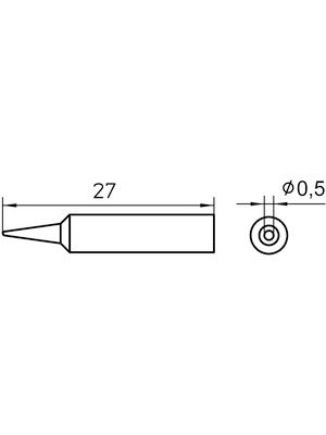 Weller - XNT 1 - Soldering tip Round shape 0.5 mm, XNT 1, Weller