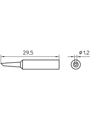 Weller - XNT 4 - Soldering tip Round shape beveled 45 1.2 mm, XNT 4, Weller