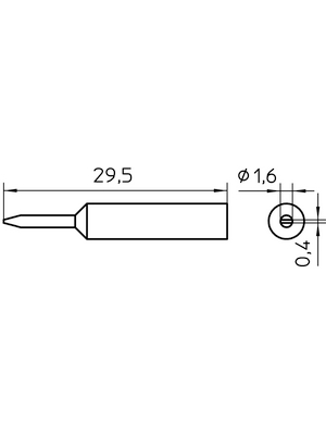 Weller - XNT 6 - Soldering tip Chisel shaped 1.6 mm, XNT 6, Weller
