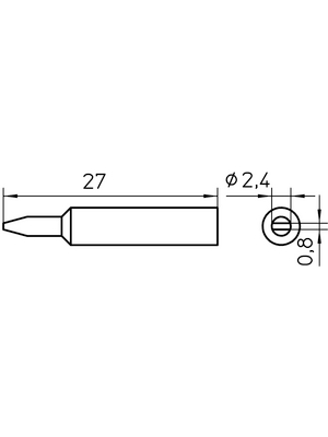 Weller - XNT B - Soldering tip Chisel shaped 2.4 mm, XNT B, Weller