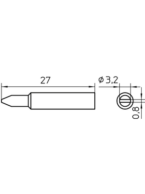 Weller - XNT C - Soldering tip Chisel shaped 3.2 mm, XNT C, Weller