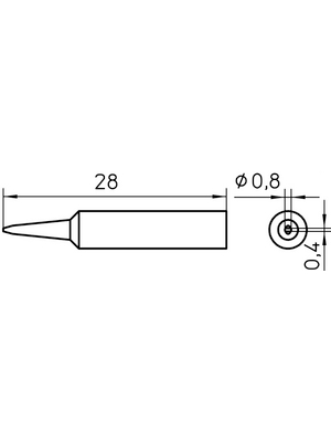 Weller - XNT H - Soldering tip Chisel shaped 0.8 mm, XNT H, Weller