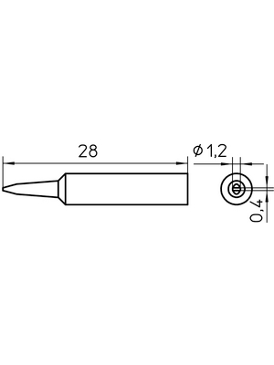 Weller - XNT K - Soldering tip Chisel shaped 1.2 mm, XNT K, Weller