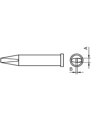 Weller - XT B - Soldering tip Chisel shaped 2.4 mm, XT B, Weller