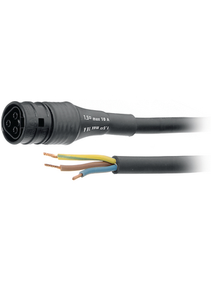 Wieland - 96.232.3033.1 - Mains cable socket L1-N-PE Cable 3 m, 3 x 1.5 mm2, 96.232.3033.1, Wieland