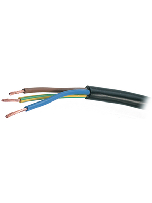 - H05VV-F - Mains cable   3  Cores,   3 x1.50 mm2 Bare copper stranded wire unshielded PVC white, H05VV-F