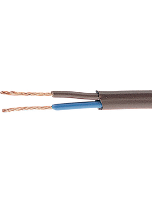 NKT Cables - H03VVH2-F 2X0,75 MM2 BROWN - Mains cable   2  Cores,   2 x0.75 mm2 Bare copper stranded wire unshielded PVC brown, H03VVH2-F 2X0,75 MM2 BROWN, NKT Cables