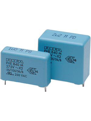 KEMET - PHE840MK5100MK01R17 - X2 capacitor, 10 nF, 275 VAC, PHE840MK5100MK01R17, KEMET