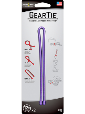 Nite Ize - GEAR TIE 12-PURPLE - Gear Tie 12" Purple, GEAR TIE 12-PURPLE, Nite Ize