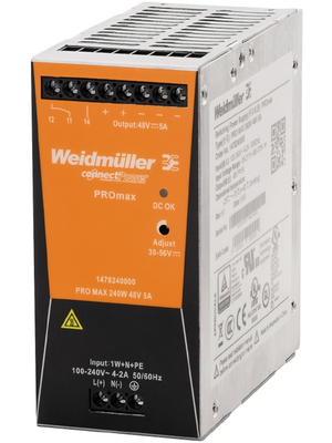 Weidmller - PRO MAX 240W 48V 5A - Switched-mode power supply / 5 A, PRO MAX 240W 48V 5A, Weidmller