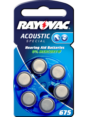 Rayovac - 4600945416 - Hearing-aid battery 1.4 V 640 mAh PU=Pack of 6 pieces, 4600945416, Rayovac